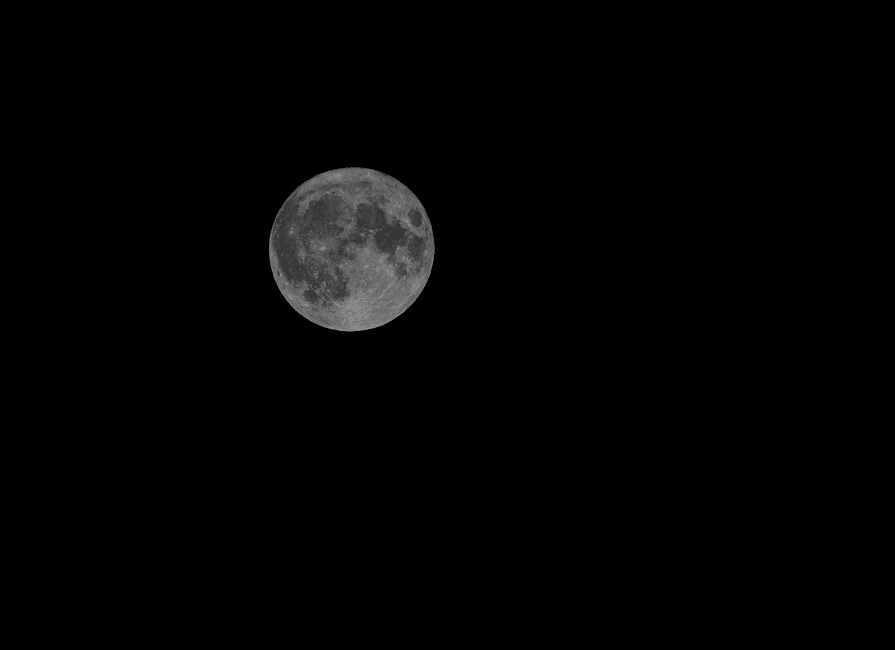 A detailed photograph of the full Moon in a dark night sky